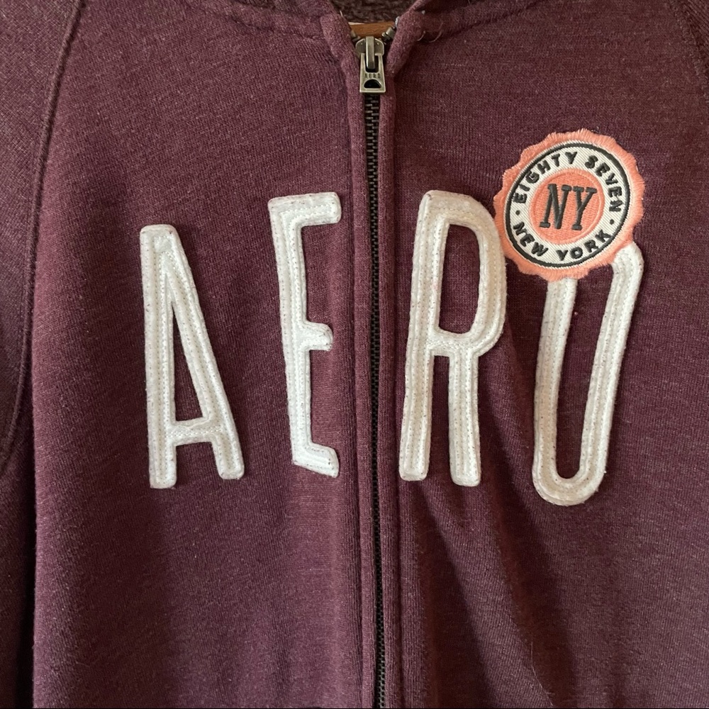 Purple Aeropostale Hooded Zip Up Jacket - Picture 5 of 11